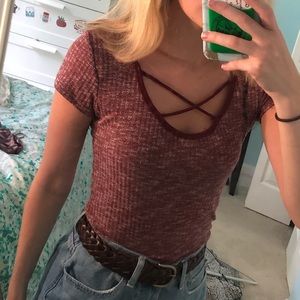 Charlotte Russe cross front top